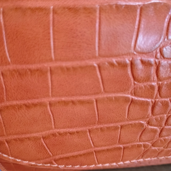 Vibrant Orange Crocodile-Embossed Mini Bag - Picture 4 of 7